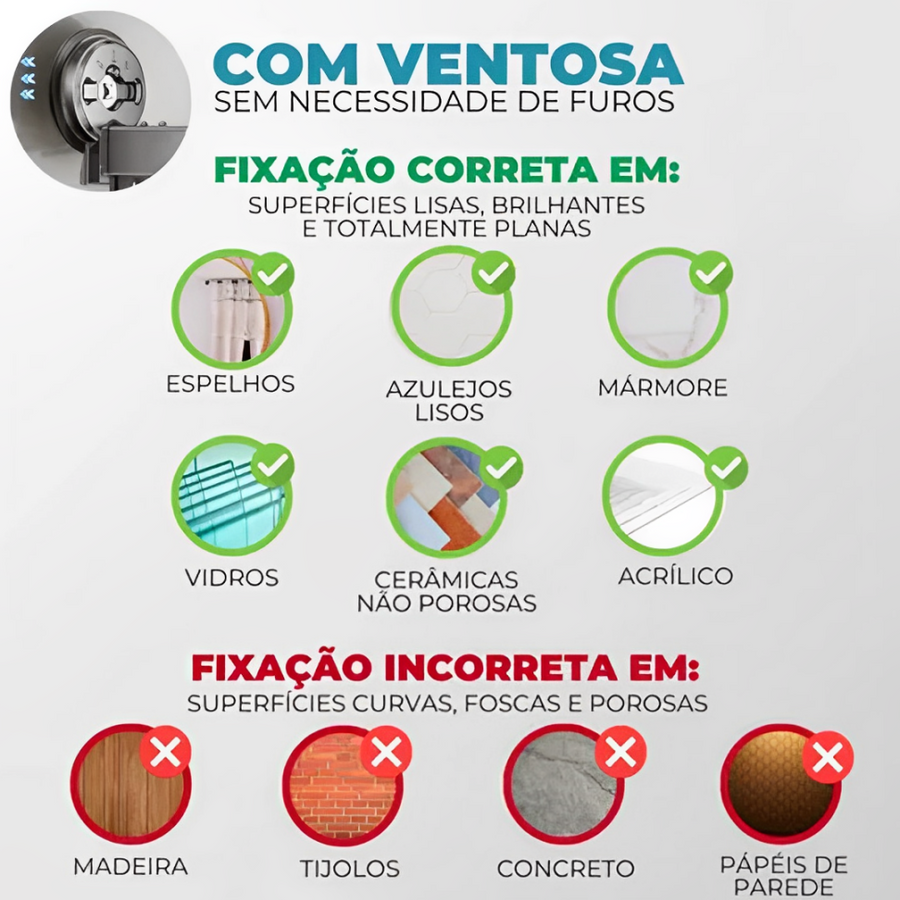 Varal de Roupas Retrátil com Ventosa